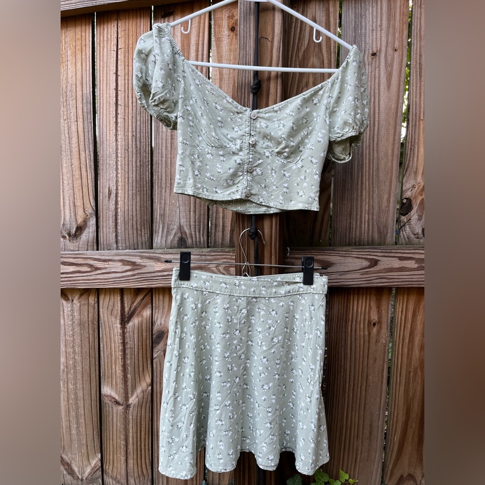 Hollister Floral Two-Piece Skirt Set